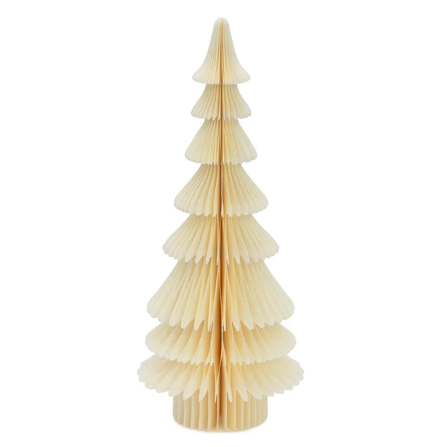 Papier Tannenbaum Kiefer Weiß 30 cm, groß aus Wabenpapier