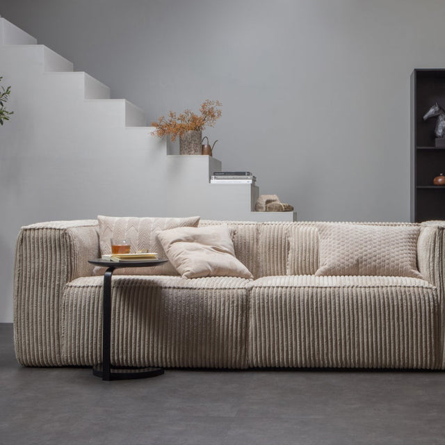 3,5 Sitzer Sofa Bean Ribcord Travertin - WOOOD