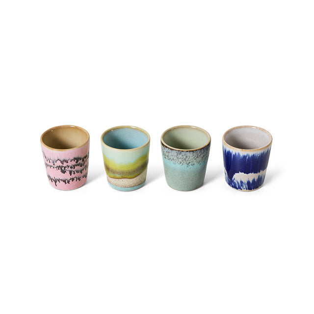 4er Set Eierbecher Vibrance 70s Ceramics - HK Living