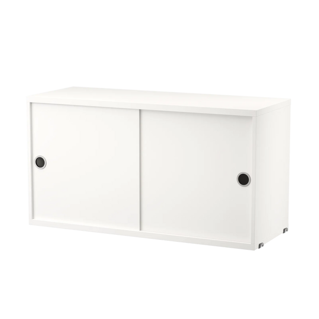 String Schrank mit Schiebetüren 78×30cm Weiß – Hängeschrank für das String Regal