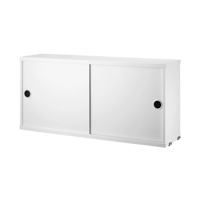 String Schrank mit Schiebetüren 78×20cm Weiß – Hängeschrank für das String Regal