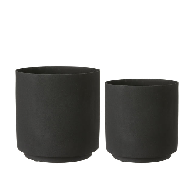 Blumentopf MALIA aus Metall in Schwarz - Wikholm Form