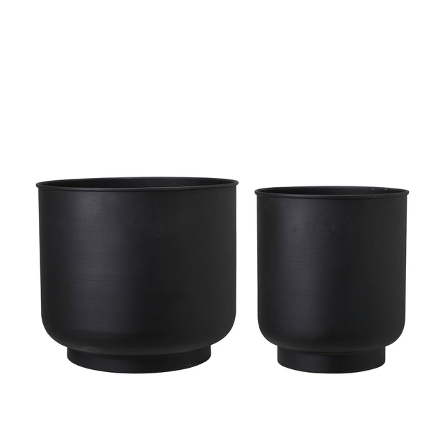 Blumentopf ELIANA aus Metall in Schwarz - Wikholm Form
