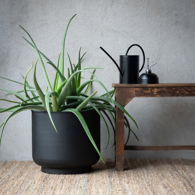 Blumentopf ELIANA aus Metall in Schwarz - Wikholm Form