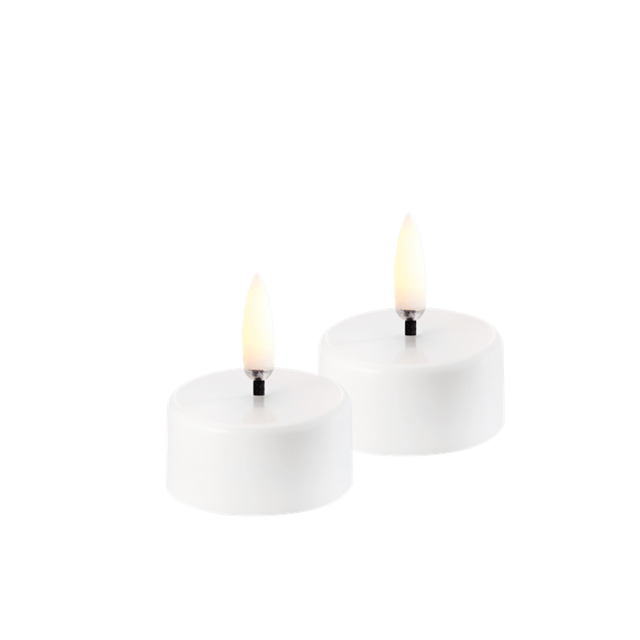 Aufladbares LED Teelicht im 2er Set, Ø3,9×2,3cm, weiß - Uyuni