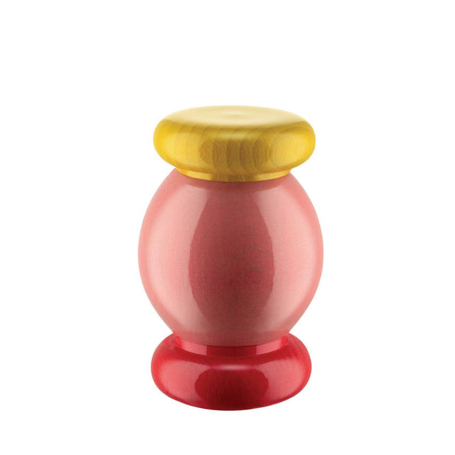 Alessi Twergi Gewürzmühle klein in Rosa, Rot und Gelb, Salz- und Pfeffermühle von Ettore Sottsass