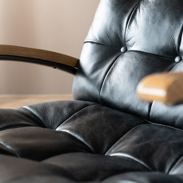 Sessel Bastiaan Java Leder Schwarz - Eleonora