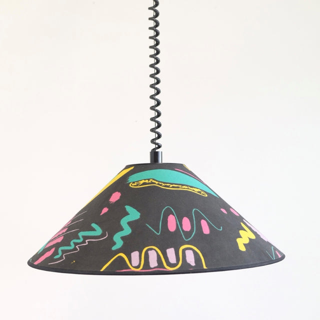 Postmoderne Pendelleuchte im Memphis Milano Stil der 1980er - Vintage Lampe - DesignWe.Love