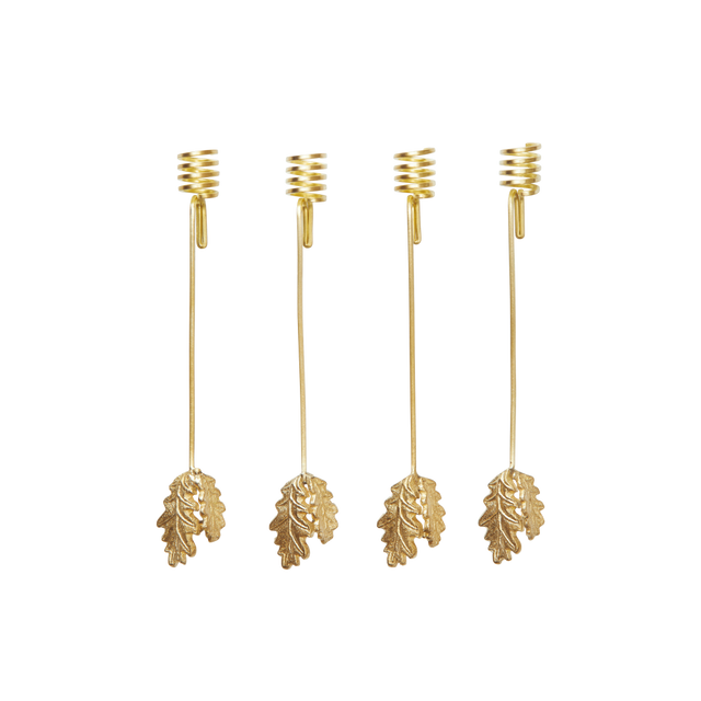 Weihnachtsbaum Kerzenhalter Oak Leaf Brass - ferm LIVING
