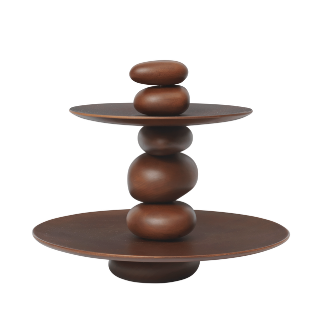 Dessertständer Pebble, Etagere aus Holz - ferm LIVING