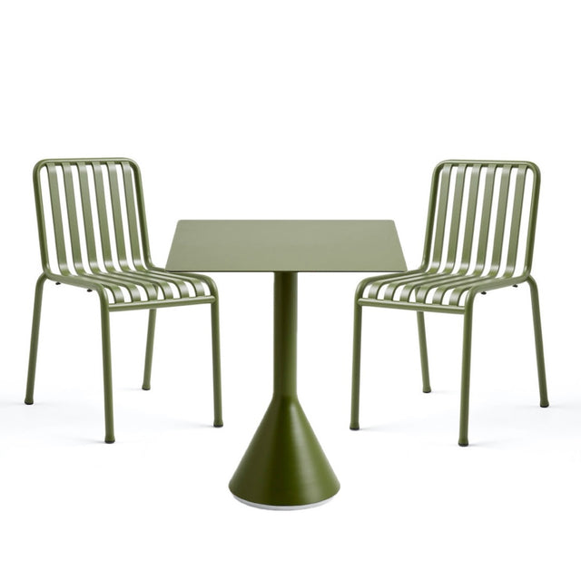 Gartenmöbel Set Palissade grün (2 Stühle und Esstisch) - HAY