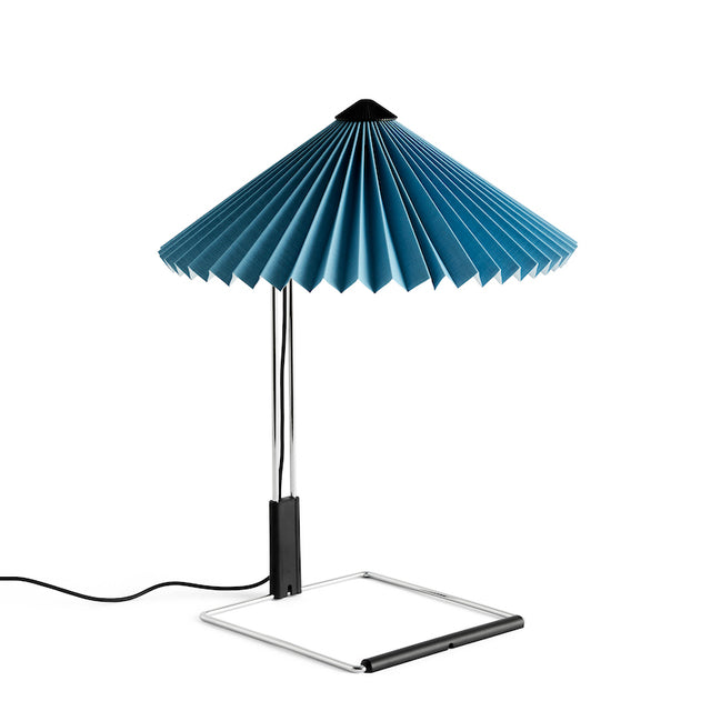 Tischleuchte Matin Chrom Blau Ø 30cm - HAY