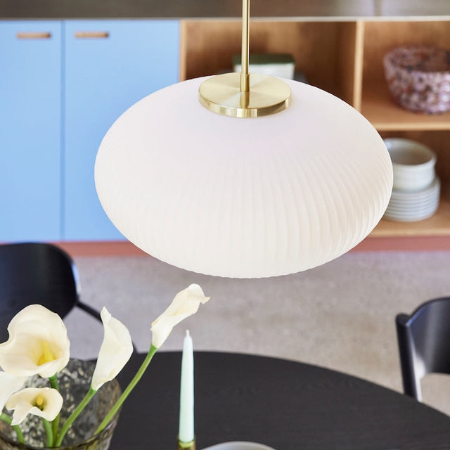 Serene Pendelleuchte Ellipse Weiß - Hübsch Interior