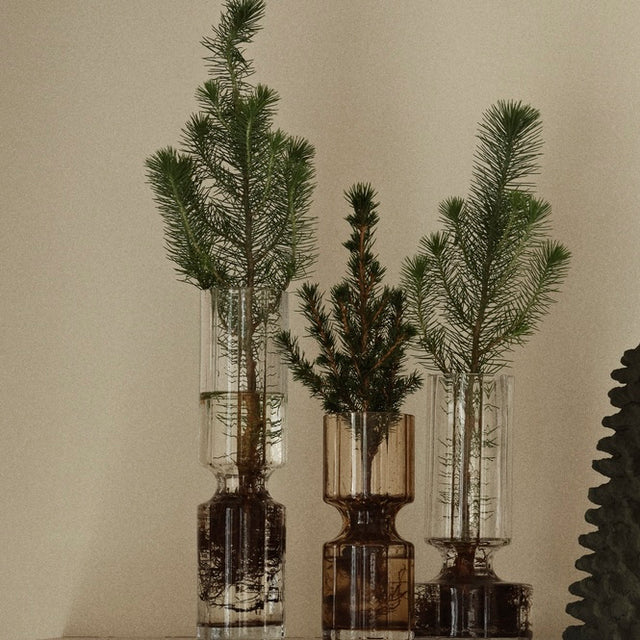 Hyazinthen Vase Indian Tan Glas H28  - Broste Copenhagen