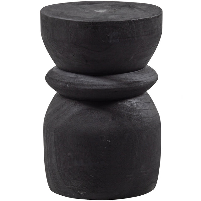 Hocker Bikkel Holz schwarz 40x28cm - Woood