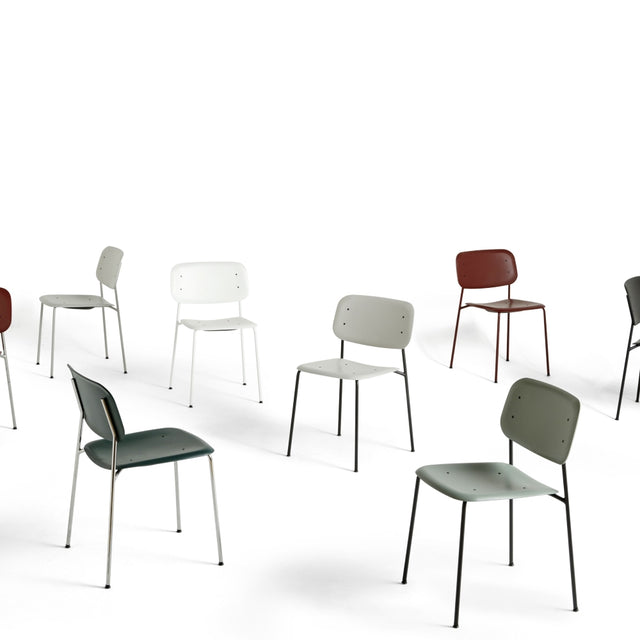 Stuhl Soft Edge 45 Red/Mono - HAY