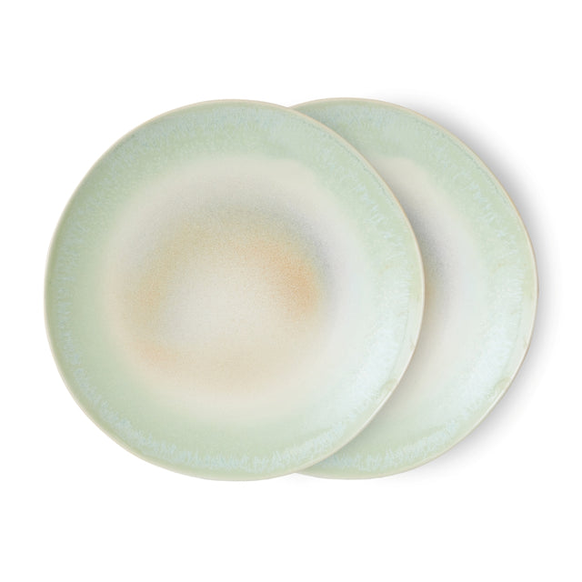 Teller 2er-Set Dinner Plates Palms - 70s Ceramics - HK Living