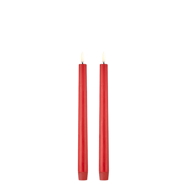 Rote LED Stabkerzen 2er-Set 2,3 x 25 cm von Uyuni im Wohnambiente