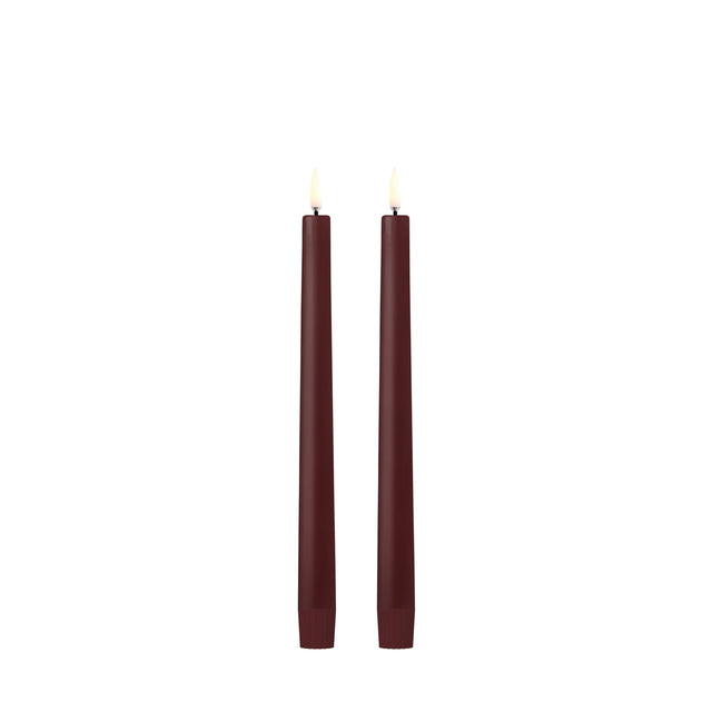 LED Stabkerzen 2er-Set 2,3 x 25 cm Wine Red von Uyuni