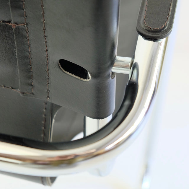 Freischwinger Marcel Breuer Stil schwarzes Leder - Safco