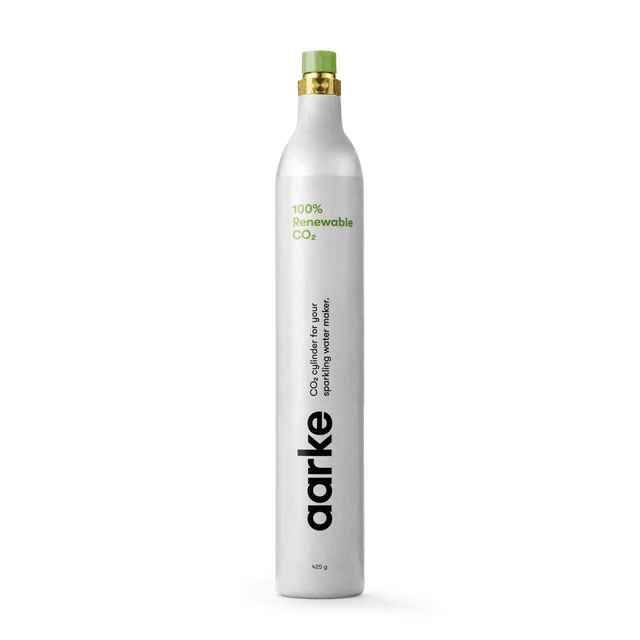 Aarke Flaschen & CO2 Nachfüll - Set für Carbonator Pro - Edelstahl + Glasflasche + CO2 - DesignWe.Love
