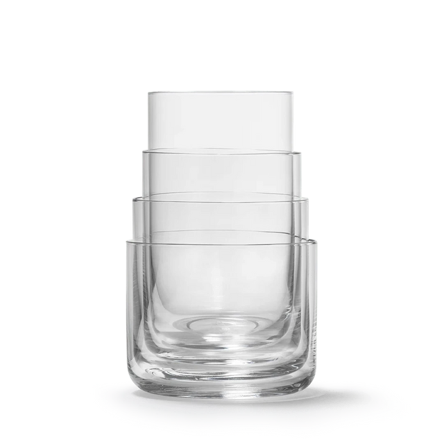 Aarke Nesting Glasses 4er-Set aus Kristallglas platzsparend ineinander gestellt