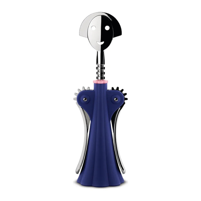 Alessi Korkenzieher Anna G. in Blau mit verchromtem Zamak, Design Alessandro Mendini