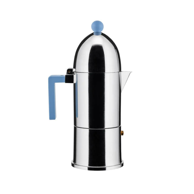 Alessi La Cupola Espressokocher in Hellblau für Induktion, 6 Tassen, Espressokanne von Aldo Rossi