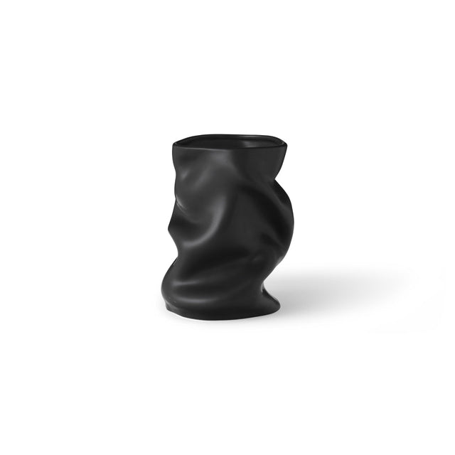 Audo Collapse Vase 20cm aus schwarzer Keramik von Sofia Tufvasson