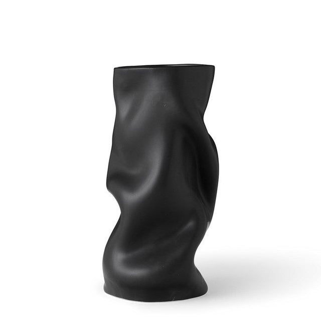 Audo Collapse Vase 30cm aus schwarzer Keramik von Sofia Tufvasson