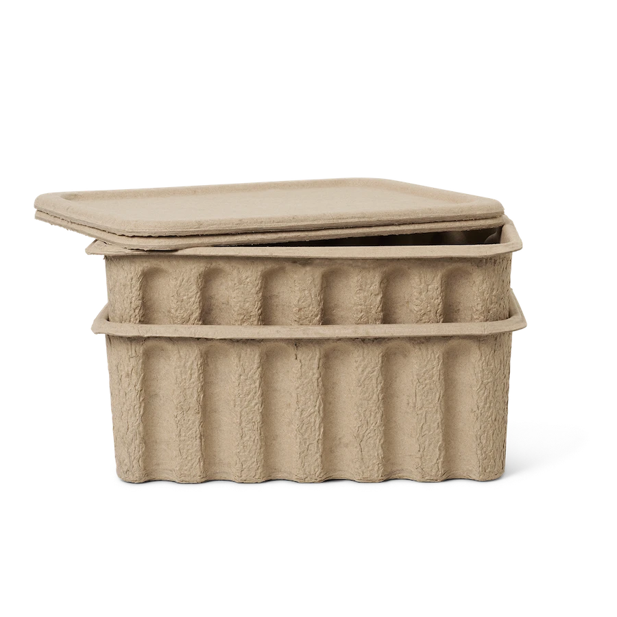 Aufbewahrungsbox Klein – Paper Pulp 2er Set von ferm LIVING –