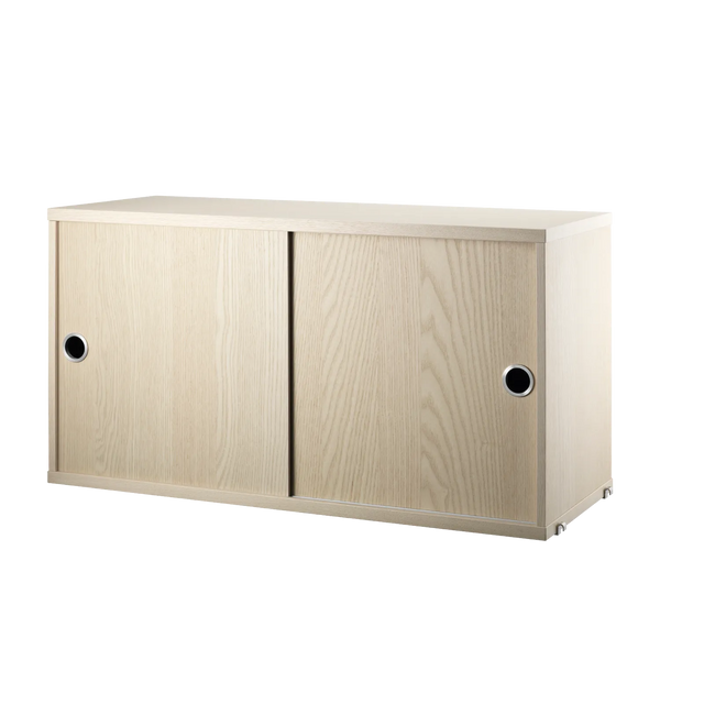 String Schrank mit Schiebetüren 78×30cm Esche – Hängeschrank für das String Regal