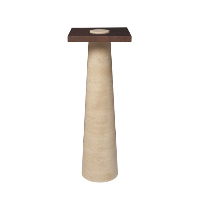 Beistelltisch Grova Pedestal - Travertine - Ferm Living