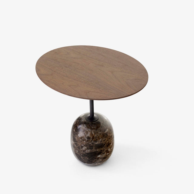 Beistelltisch Lato LN9 oval Lacquered Walnut/Emperador - &Tradition