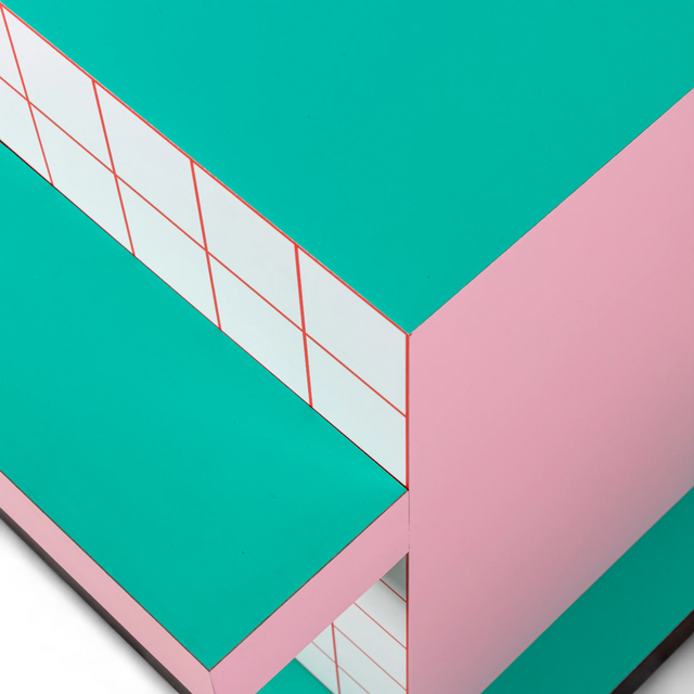 Beistelltisch Super Side Table Red Grid - Seletti