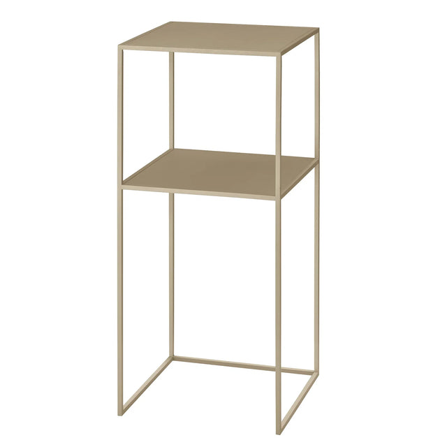 blomus Fera Podest in Beige (Nomad), Blumenhocker aus Stahl mit zwei Ebenen, 80 cm hoch
