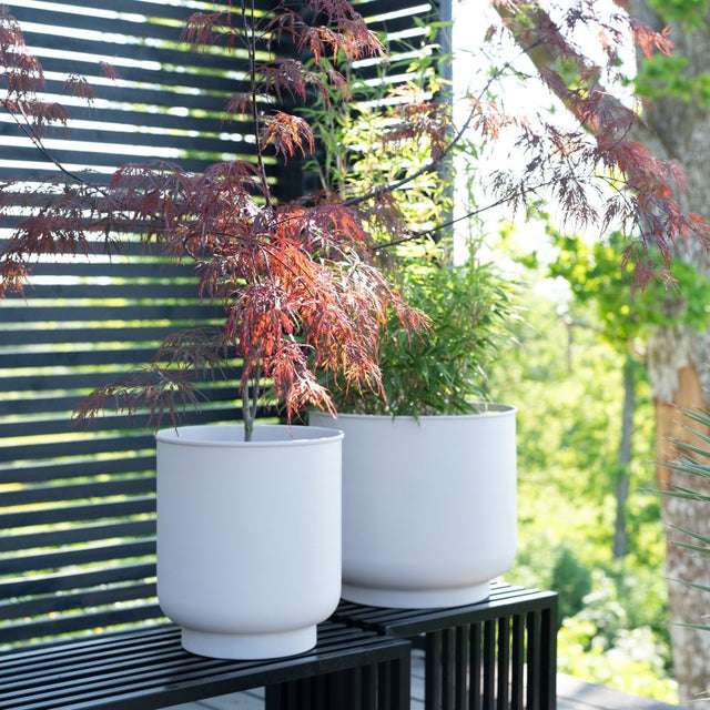 Blumentopf ELIANA aus Metall in Weiß - Wikholm Form - DesignWe.Love