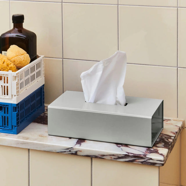 HAY Colour Storage Taschentuchbox in Grau – Mit Magnetverschluss und Entnahmeschlitz