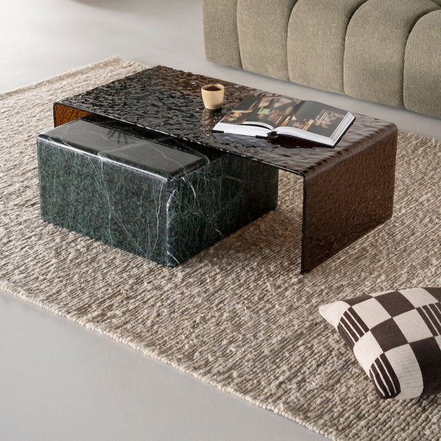 Couchtisch Ripple Large Braun Glas - By-Boo