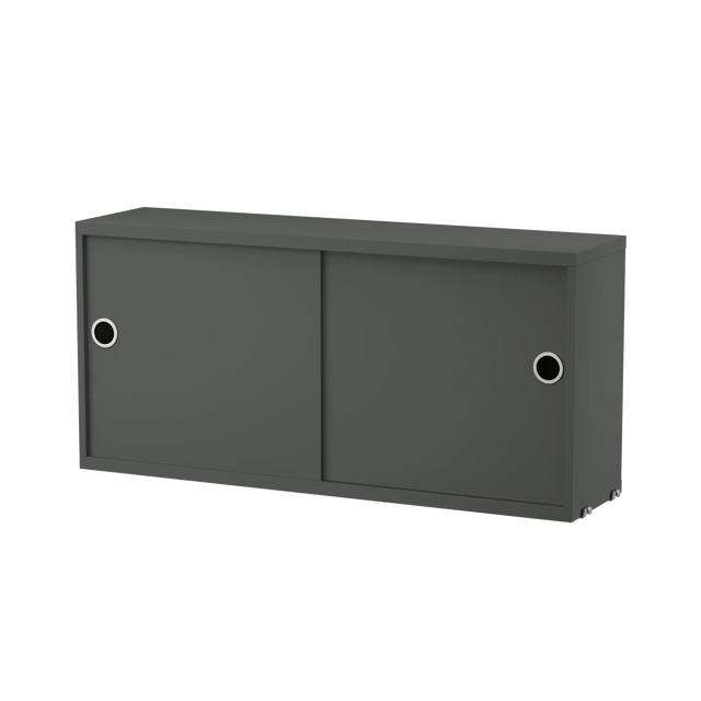 String Schrank mit Schiebetüren 78×20cm Dunkelgrau – Hängeschrank für das String Regal