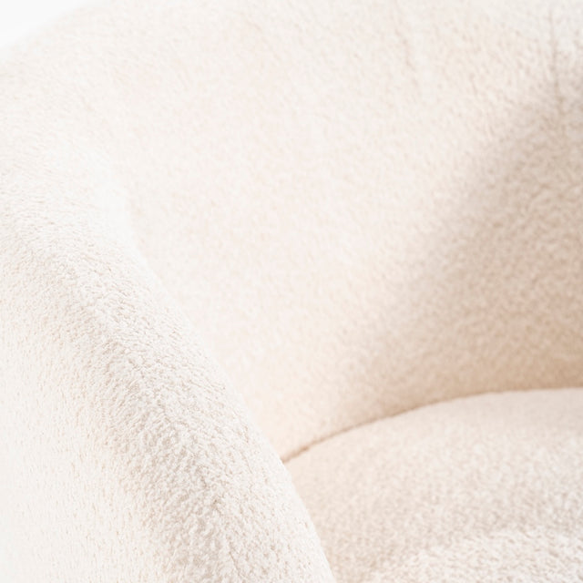 Drehbarer Loungesessel Balou Bouclé Weiss - By Boo