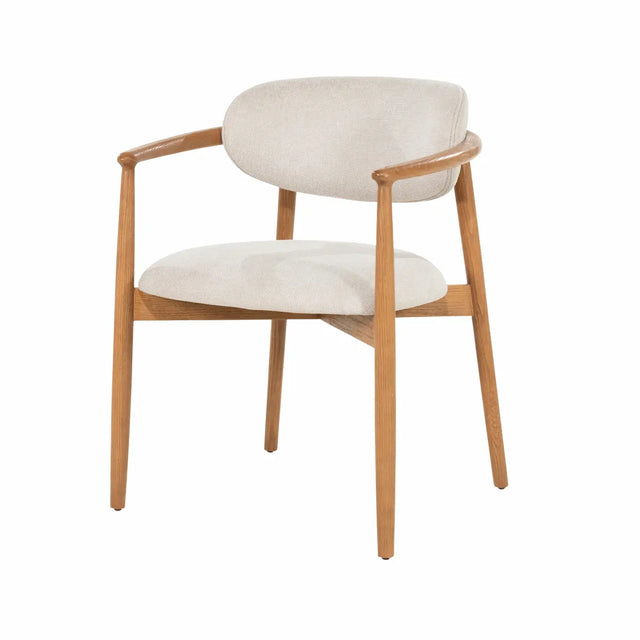 Esszimmerstuhl Roy Polsterstuhl Esche in Beige Dune von Eleonora Schrägansicht