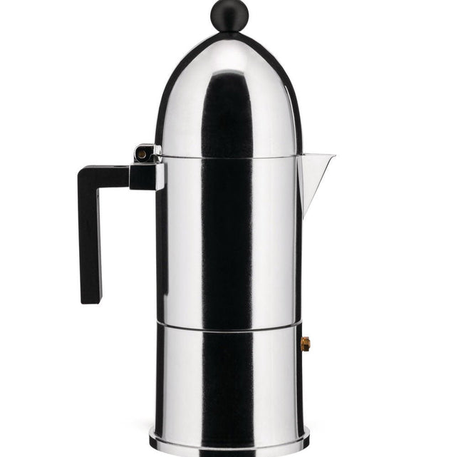 Alessi La Cupola Espressokocher in Schwarz für 6 Tassen, Espressokanne von Aldo Rossi
