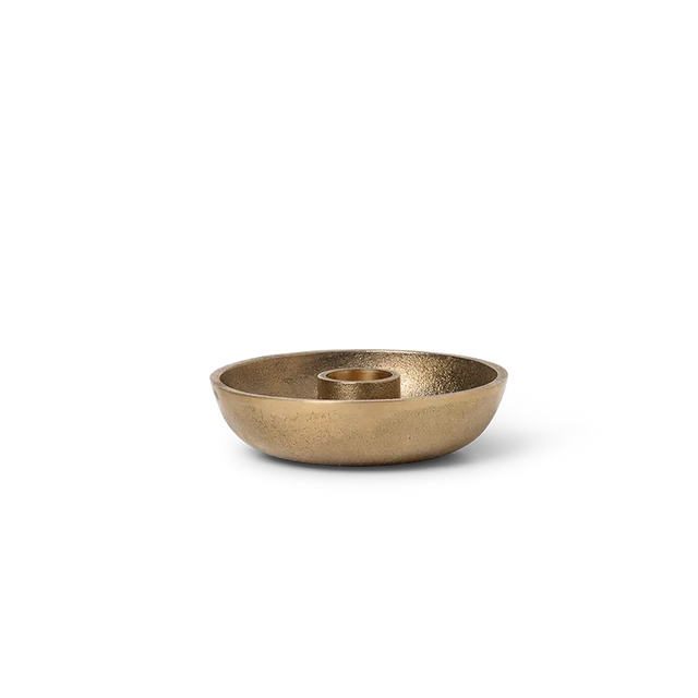 ferm LIVING Bowl Small Messing – Kerzenschale aus massivem Messing, Ø 14,6 cm