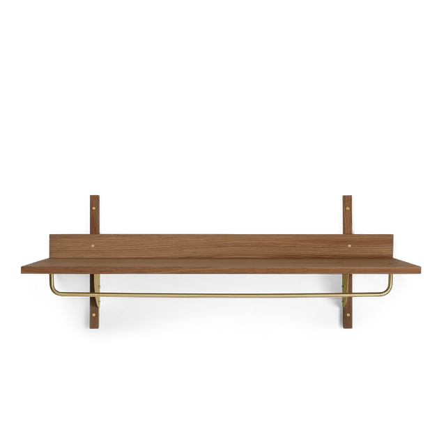 ferm LIVING Sector Rack – Wandgarderobe aus geräucherter Eiche mit Messing