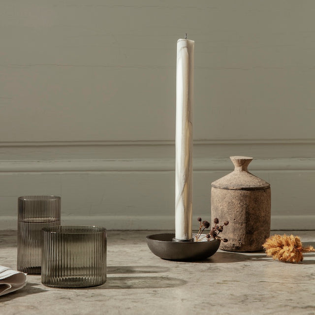 Trinkgläser Ripple Low 4er Set grau - ferm LIVING