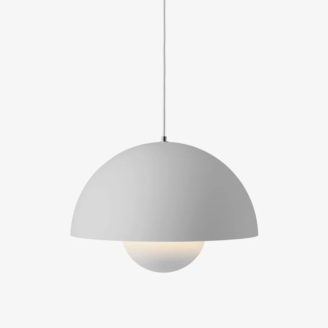 Flowerpot VP2 Pendelleuchte Matt Light Grey Ø 50 cm von &Tradition – große Hängelampe von Verner Panton