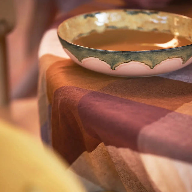 HK Living Salatschüssel XXL Sunflower 70s Ceramics – Keramikschüssel Ø 33 cm