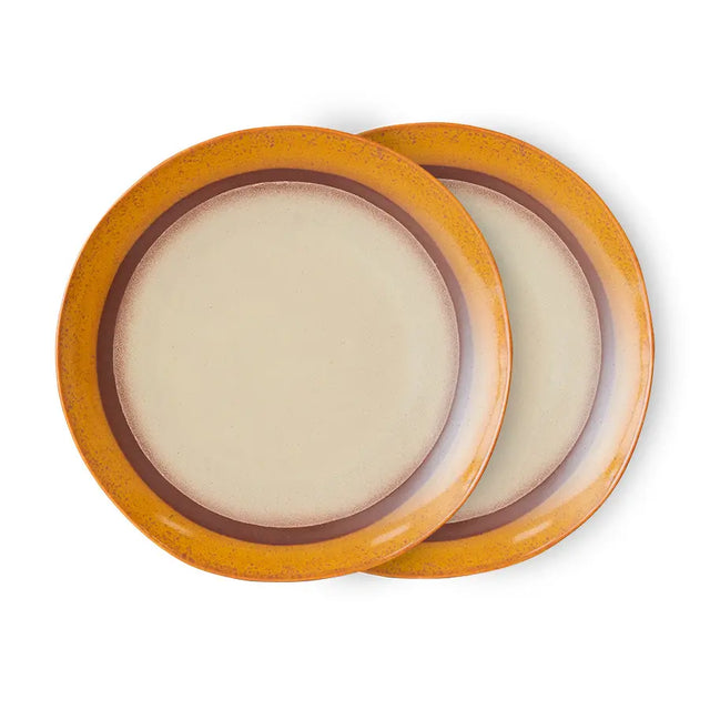 Teller 2er - Set Essteller Coconut - 70s Ceramics - HK Living - DesignWe.Love
