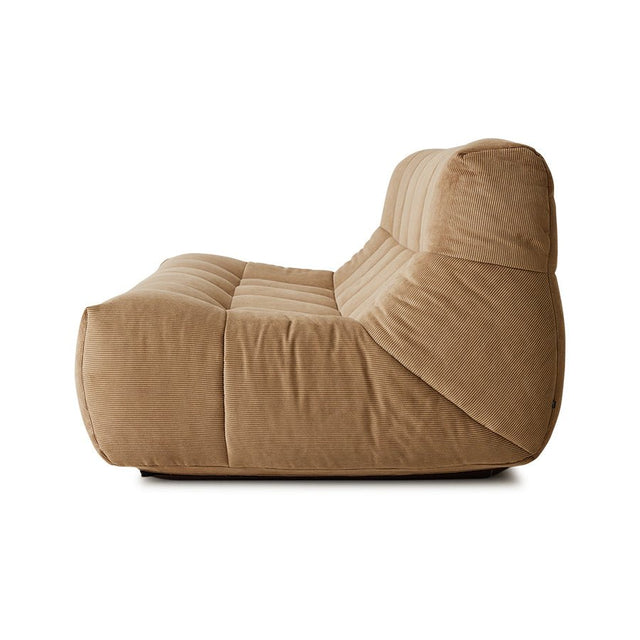 HKliving Lazy Lounge Bench Corduroy Rib Braun in der Seitenansicht